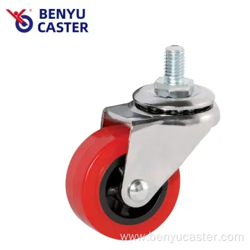 Chromium Plating PU Tread Stem Furniture Caster Wheel